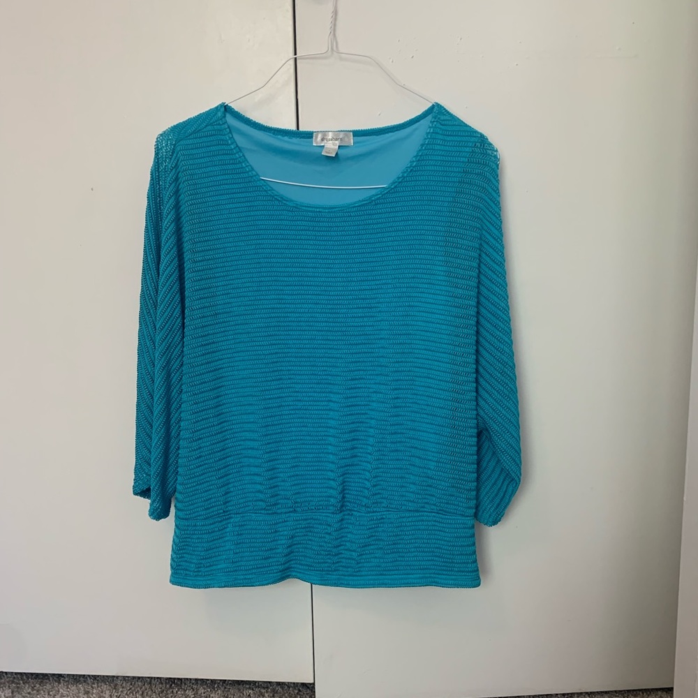 Dress Barn Teal Textured Blouse